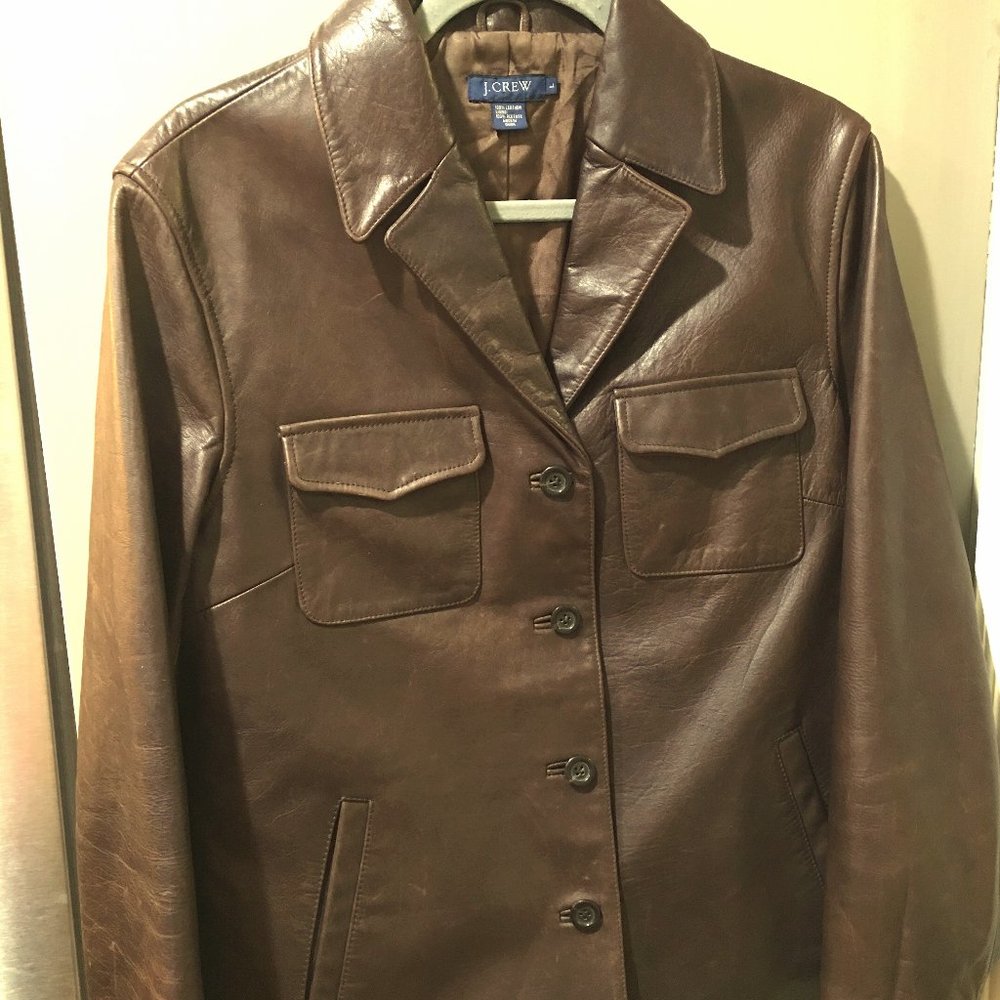 J Crew Brown Leather Jacket